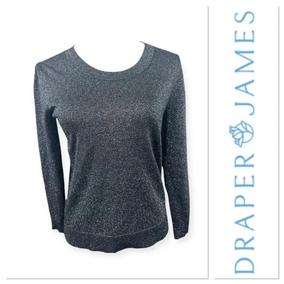 Draper James black sweater with rainbow sparkle and bow on back size XS - Picture 1 of 9